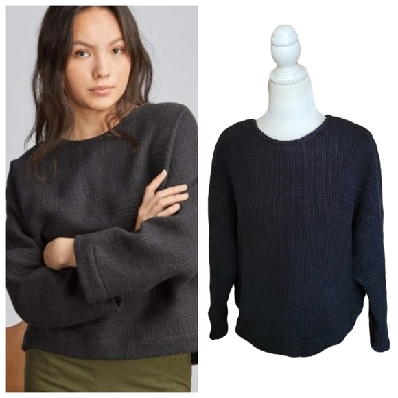 Women's Black Crew Neck Sweater - Picture 2 of 10